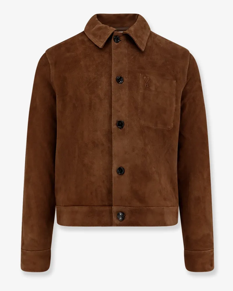 AMI Paris Suede jacket -  - gender_Man Brown