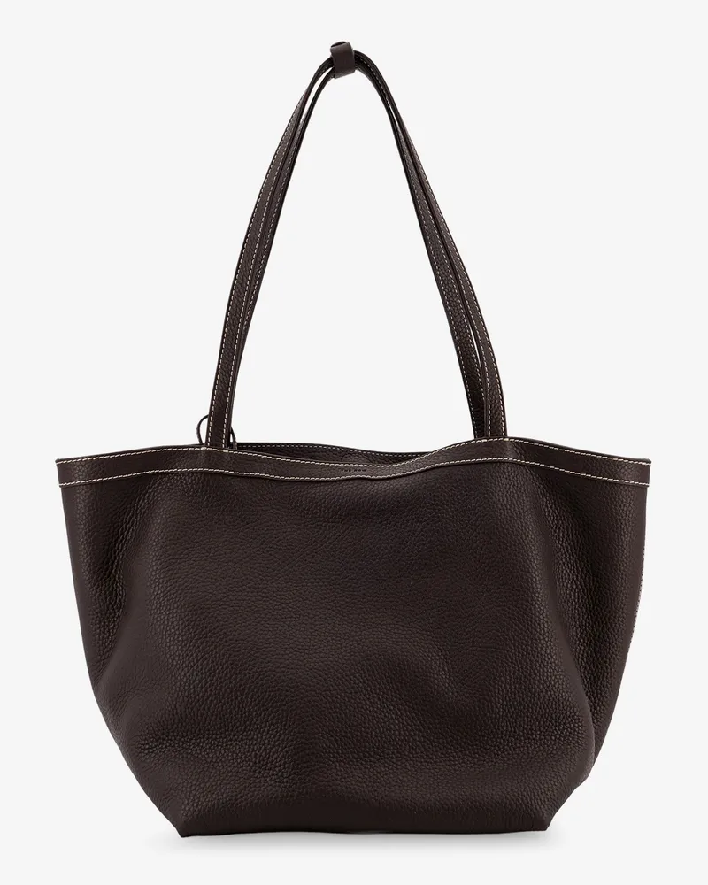 The Row Park Tote Three Stitch leather shoulder bag -  - gender_Woman Brown