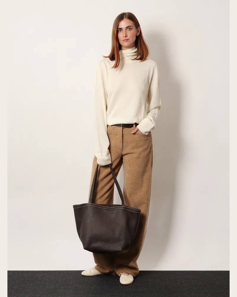 The Row Park Tote Three Stitch leather shoulder bag -  - gender_Woman Brown