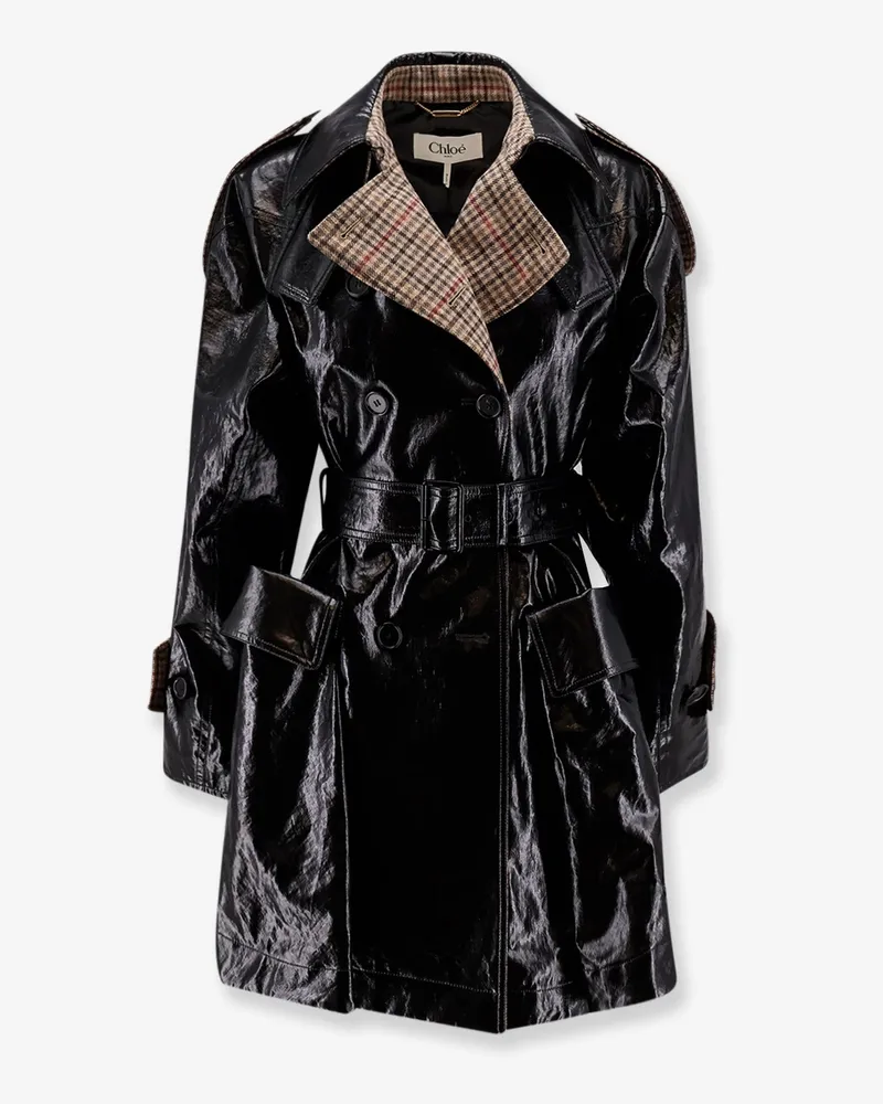 Chloé Coated linen trench with wool blend details -  - gender_Woman Black