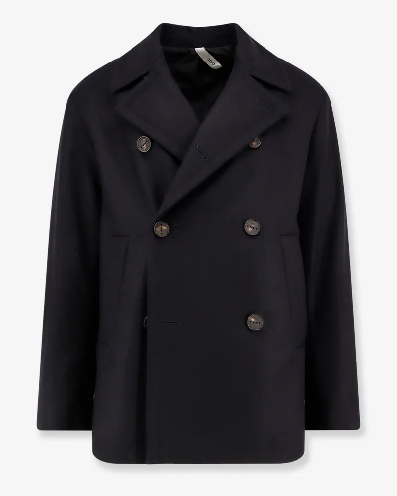 Hevò Trani double-breasted wool blend coat -  - gender_Man Blue