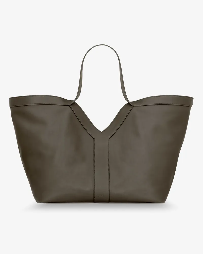 Saint Laurent Tote Y hammered leather shoulder bag -  - gender_Woman Beige