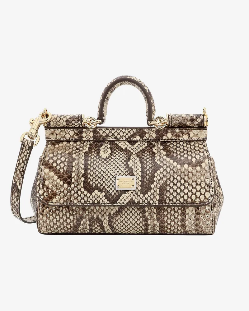 Dolce & Gabbana Leather handbag with animalier print -  - gender_Woman White