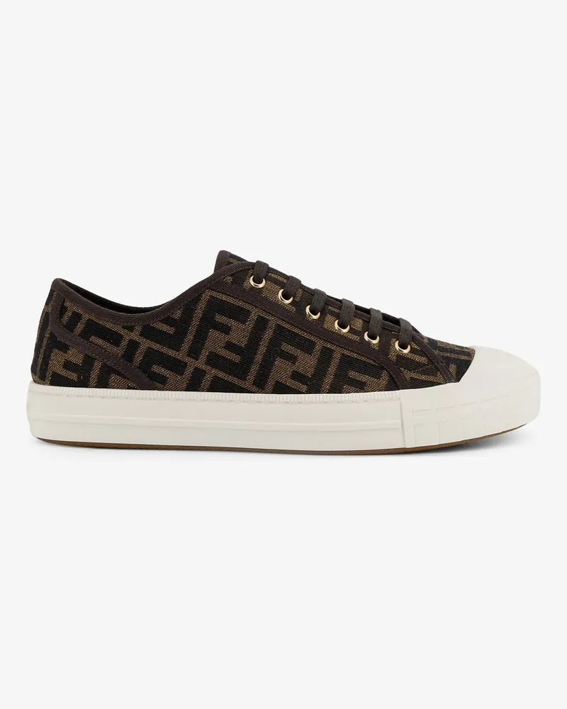Fendi Domino FF jacquard fabric sneakers - FENDI - gender_Man Brown