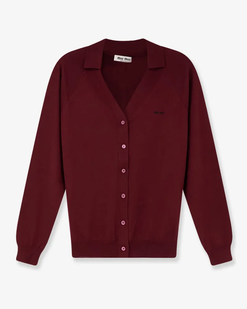Miu Miu Virgin wool cardigan -  - gender_Woman Red