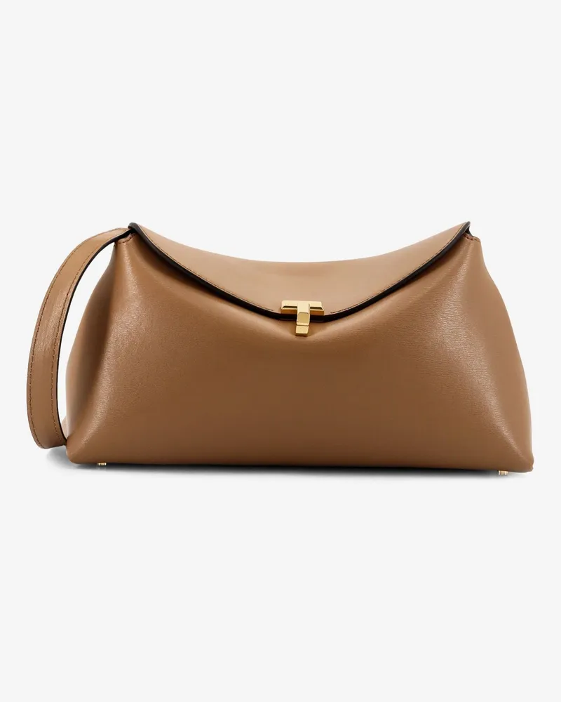 Totême Leather T-Lock crossbody bag -  - gender_Woman Beige