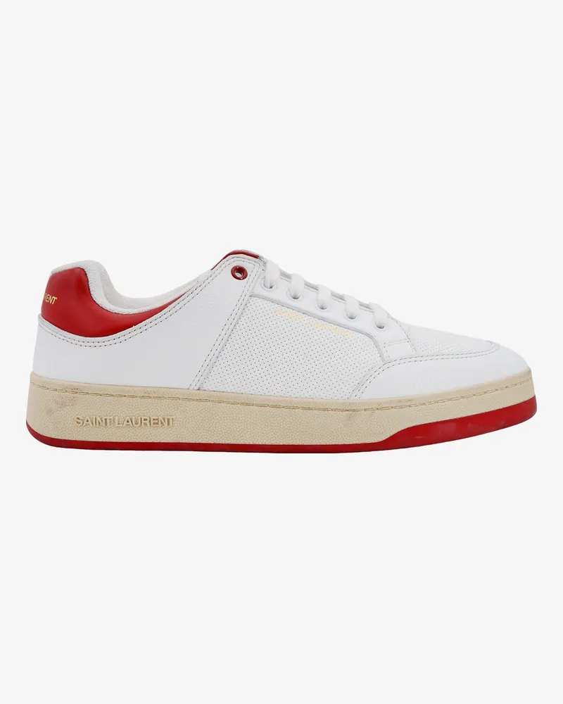 Saint Laurent Perforated leather sneakers -  - gender_Man White
