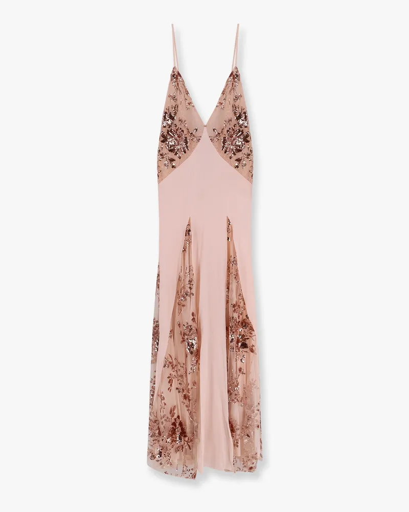Elisabetta Franchi Red carpet dress in silk georgette fabric and embroidered lace -  - gender_Woman 
