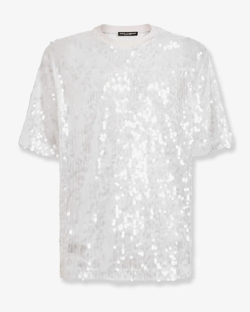 Dolce & Gabbana T-shirt with all-over sequin detail -  - gender_Man White