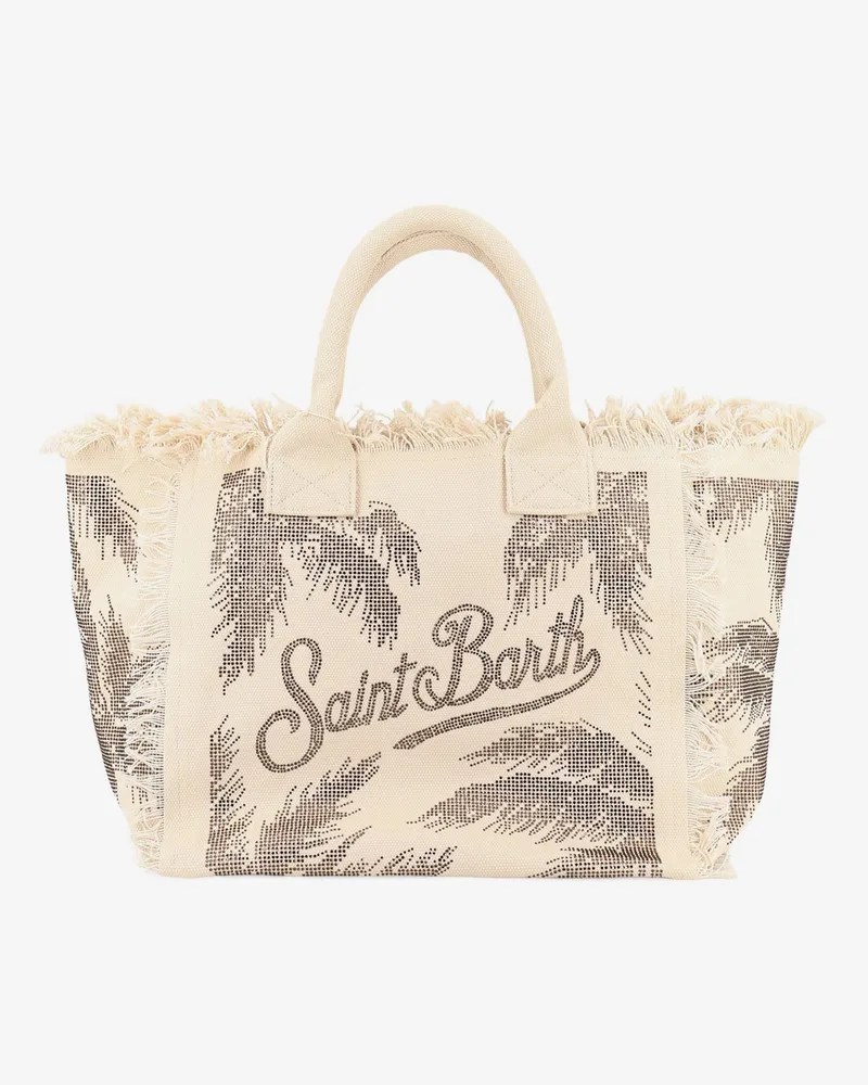 MC2 Saint Barth Vanity canvas shoulder bag with rhinestone detail -  - gender_Woman Beige