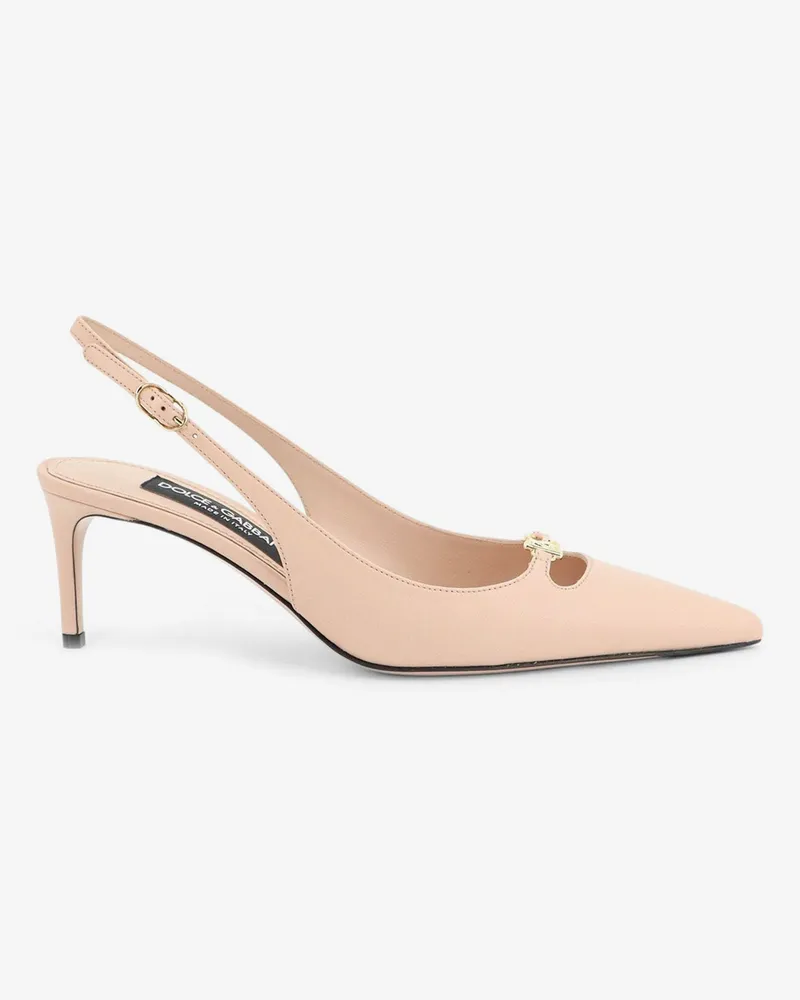 Dolce & Gabbana Leather pumps with metal DG logo -  - gender_Woman Pink