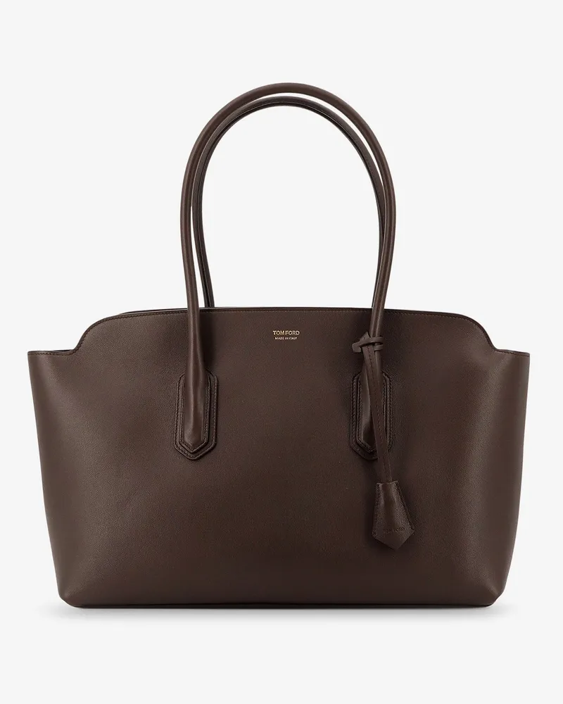 Tom Ford Leather shoulder bag with logo -  - gender_Woman Brown
