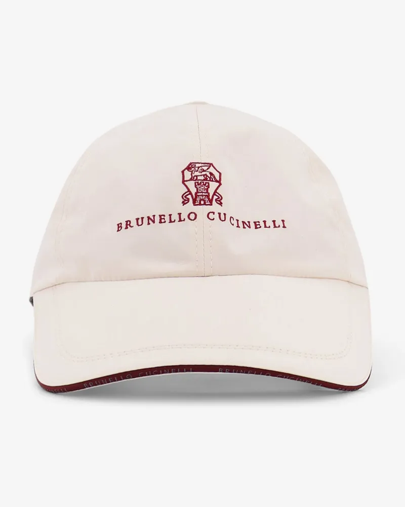 Brunello Cucinelli Nylon hat with embroidered logo on the front -  - gender_Man White
