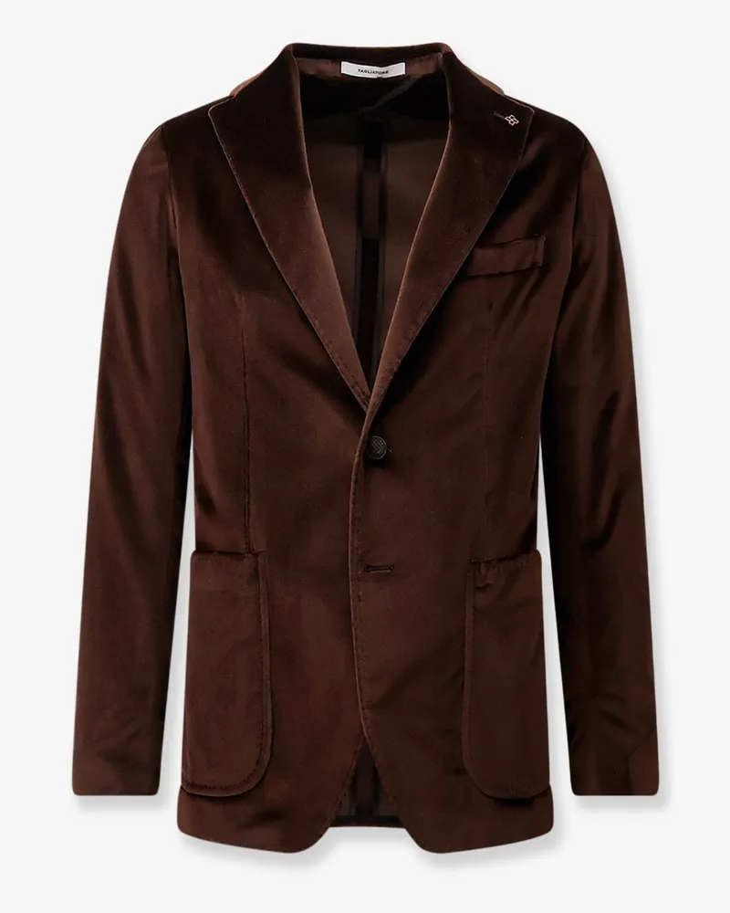 Tagliatore Single-breasted velvet blazer -  - gender_Man Brown