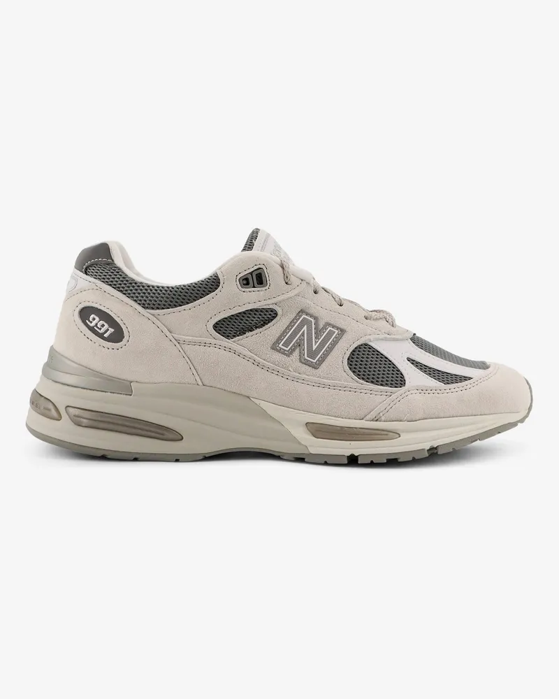 New Balance 991 mesh and suede low-top sneakers -  - gender_Man Grey