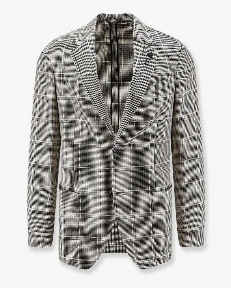 LARDINI Wool and cotton blend blazer -  - gender_Man Black