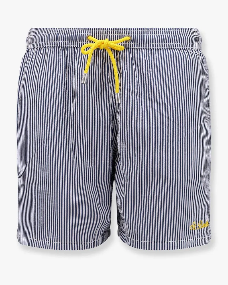 MC2 Saint Barth Patmos nylon swim trunk with seersucker stripes print -  - gender_Man Blue