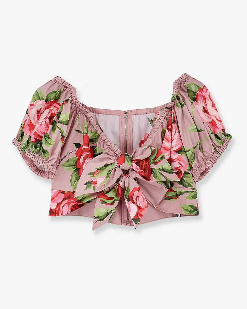 Dolce & Gabbana Cotton top with iconic print -  - gender_Woman Pink