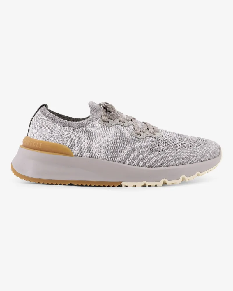 Brunello Cucinelli Melange knit sneakers -  - gender_Man Grey