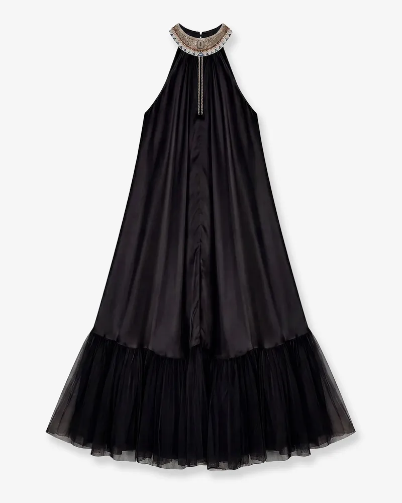 Mes Demoiselles Long draped viscose Yanis dress -  - gender_Woman Black