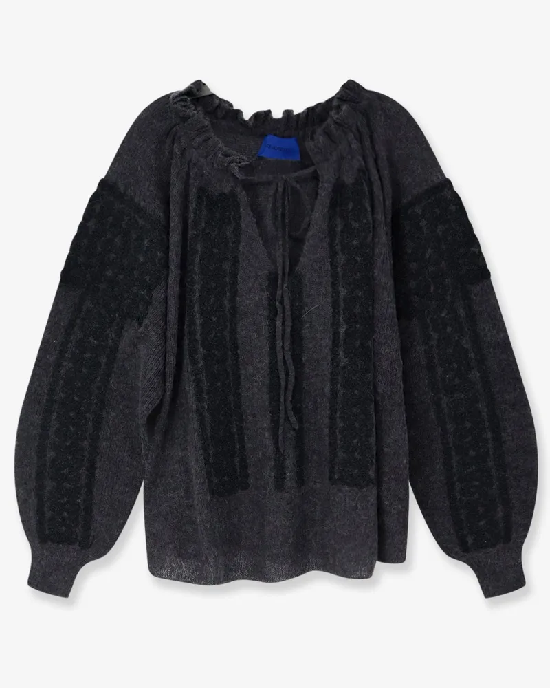 Mes Demoiselles Appi wool and alpaca sweater with floral pattern -  - gender_Woman Black