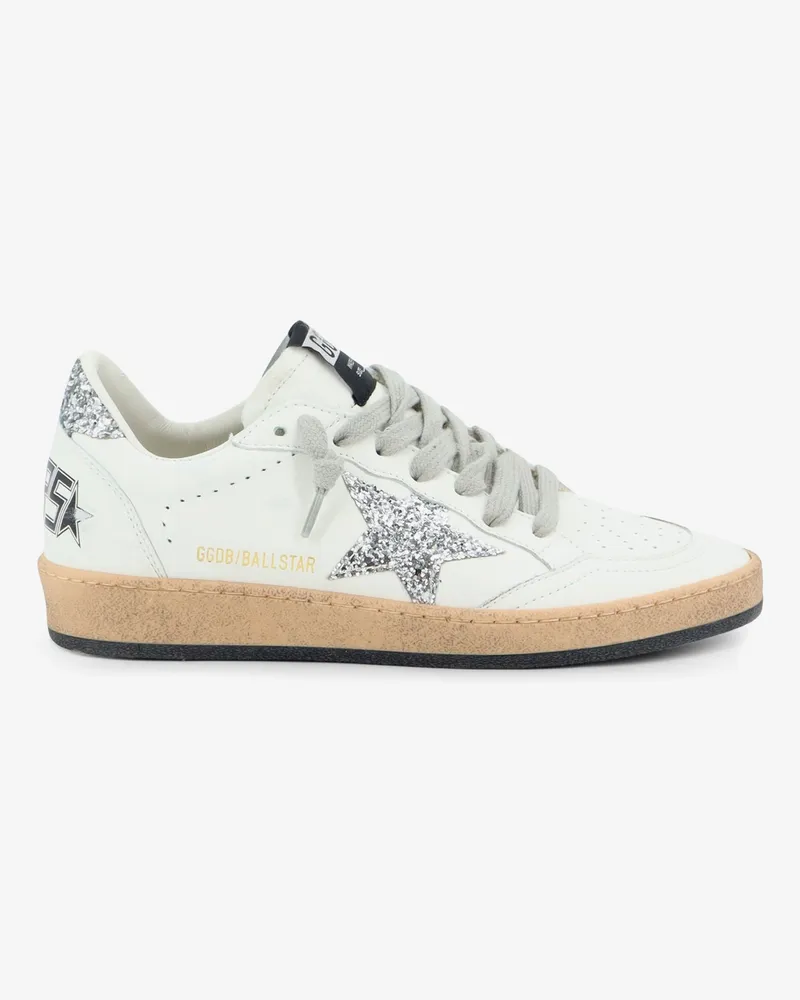 Golden Goose Ballstar leather sneakers with iconic glitter logo on the side -  - gender_Woman White