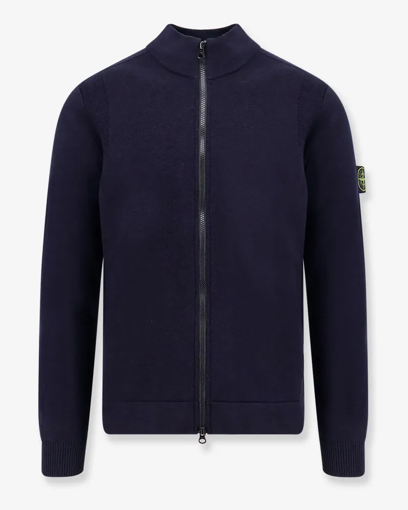 Stone Island Certified virgin wool blend cardigan -  - gender_Man Blue