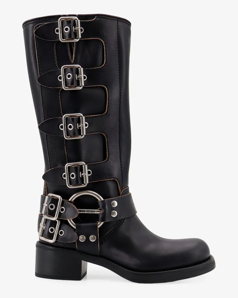 Miu Miu Leather Boots -  - gender_Woman Black