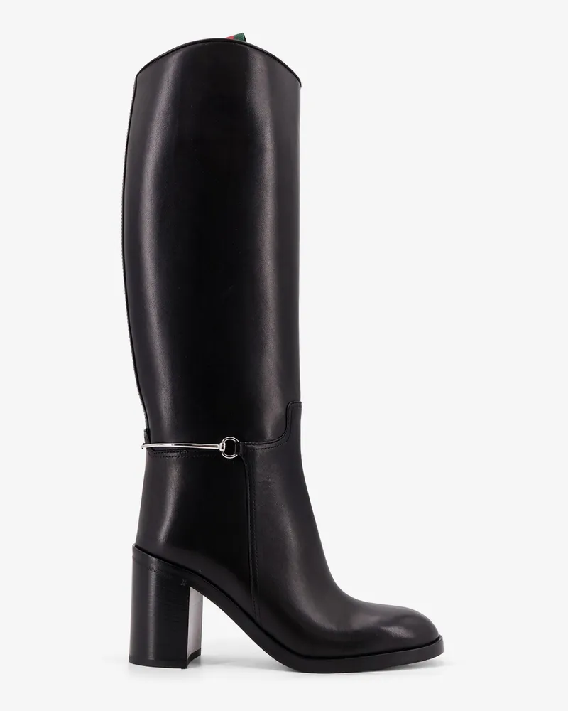 Gucci Leather boots with slim Horsebit detail -  - gender_Woman Black