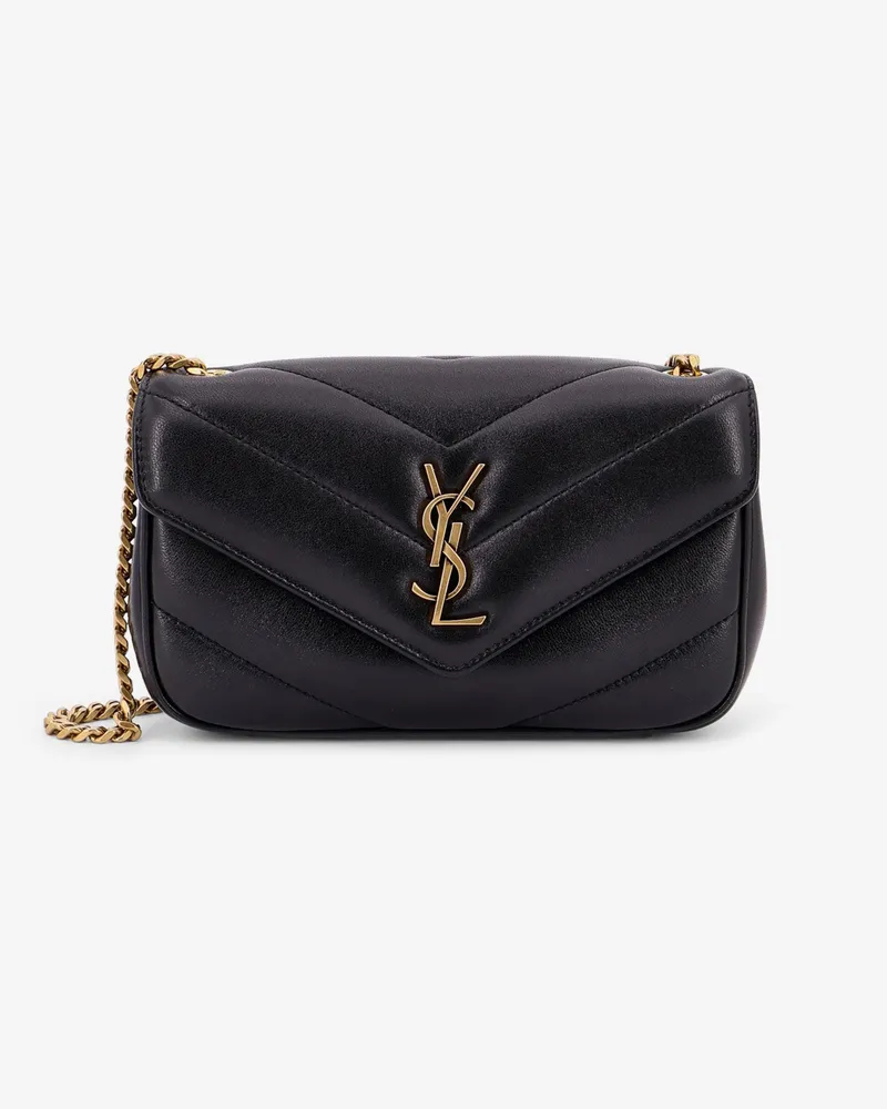 Saint Laurent Loulou Mini leather crosbody bag with chevron stitching -  - gender_Woman Black