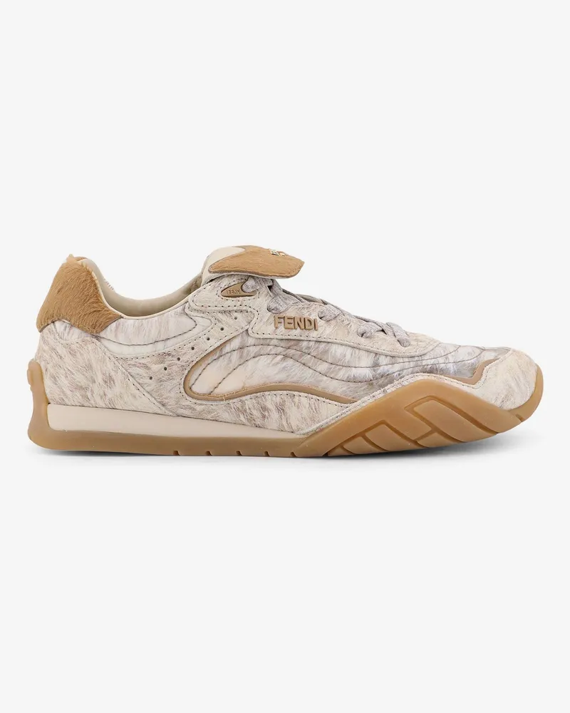 Fendi Wave Pulse leather and fabric sneakers -  - gender_Woman Beige