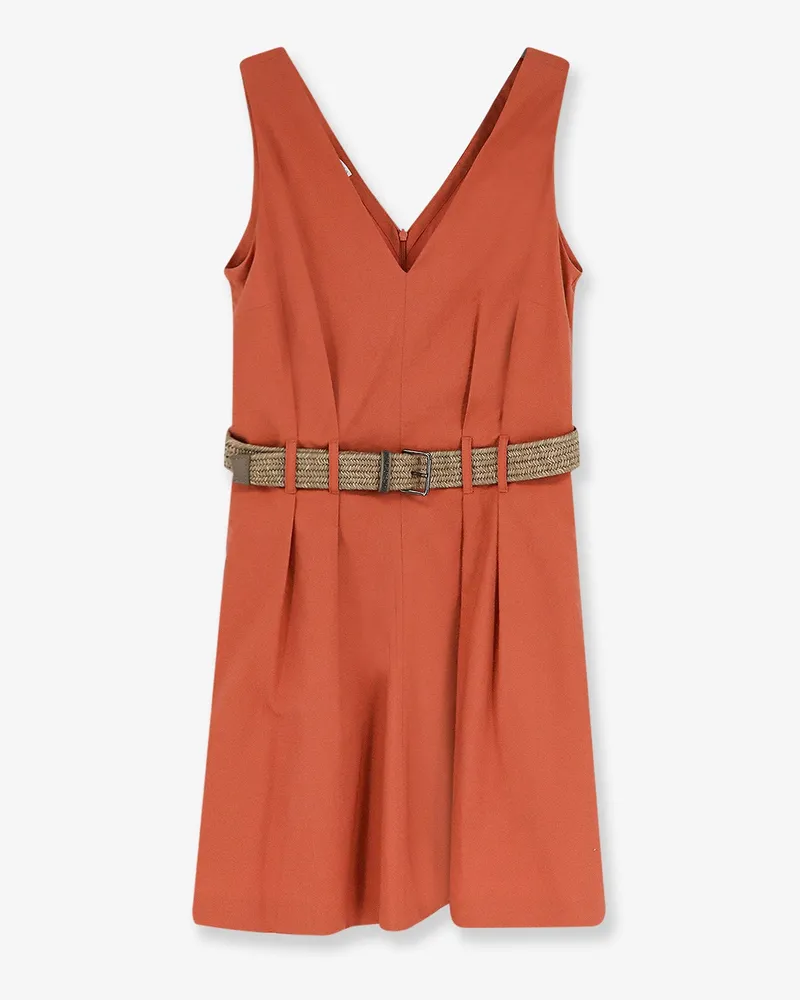 Brunello Cucinelli Mini Dress with belt -  - gender_Woman Orange