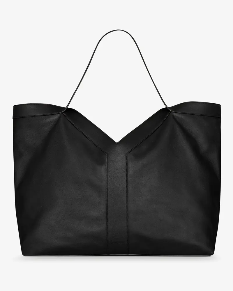 Saint Laurent Y Oversize leather tote bag -  - gender_Man Black