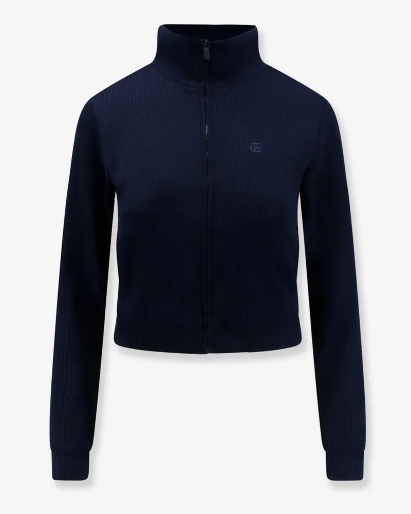 Gucci Lightweight ribbed cotton jersey sweatshirt -  - gender_Woman Blue