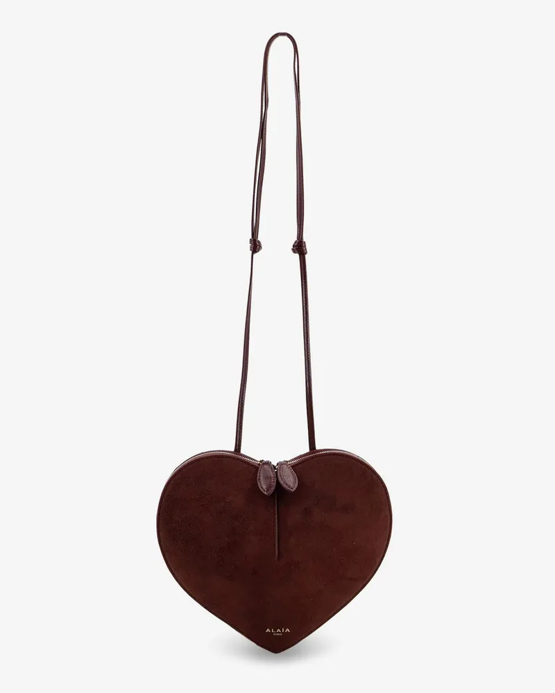 Alaïa Suede Le Coeur crossbody bag -  - gender_Woman Brown