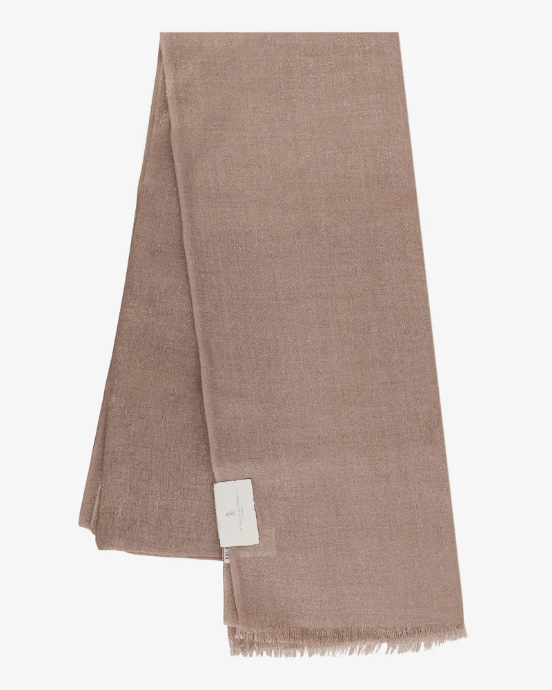Brunello Cucinelli Cashmere and silk blend scarf -  - gender_Woman Beige