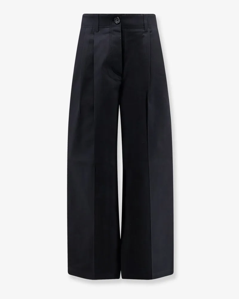 Totême Relaxed cotton trousers -  - gender_Woman Black