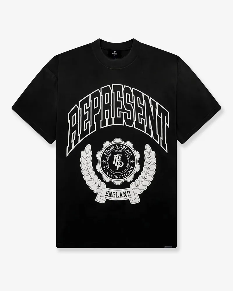 REPRESENT Legacy Crest cotton T-shirt with distressed effect -  - gender_Man Black