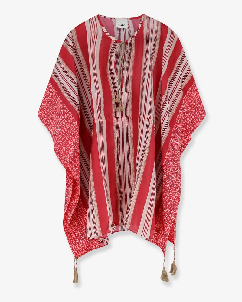 Isabel Marant Loreliz cotton and silk beach robe dress -  - gender_Woman Red