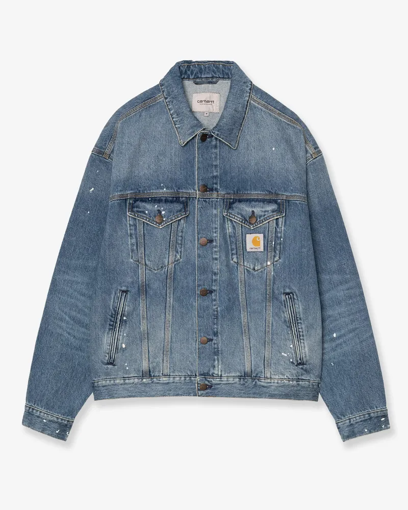 Carhartt WIP Blue denim jacket with distressed effect -  - gender_Man Blue