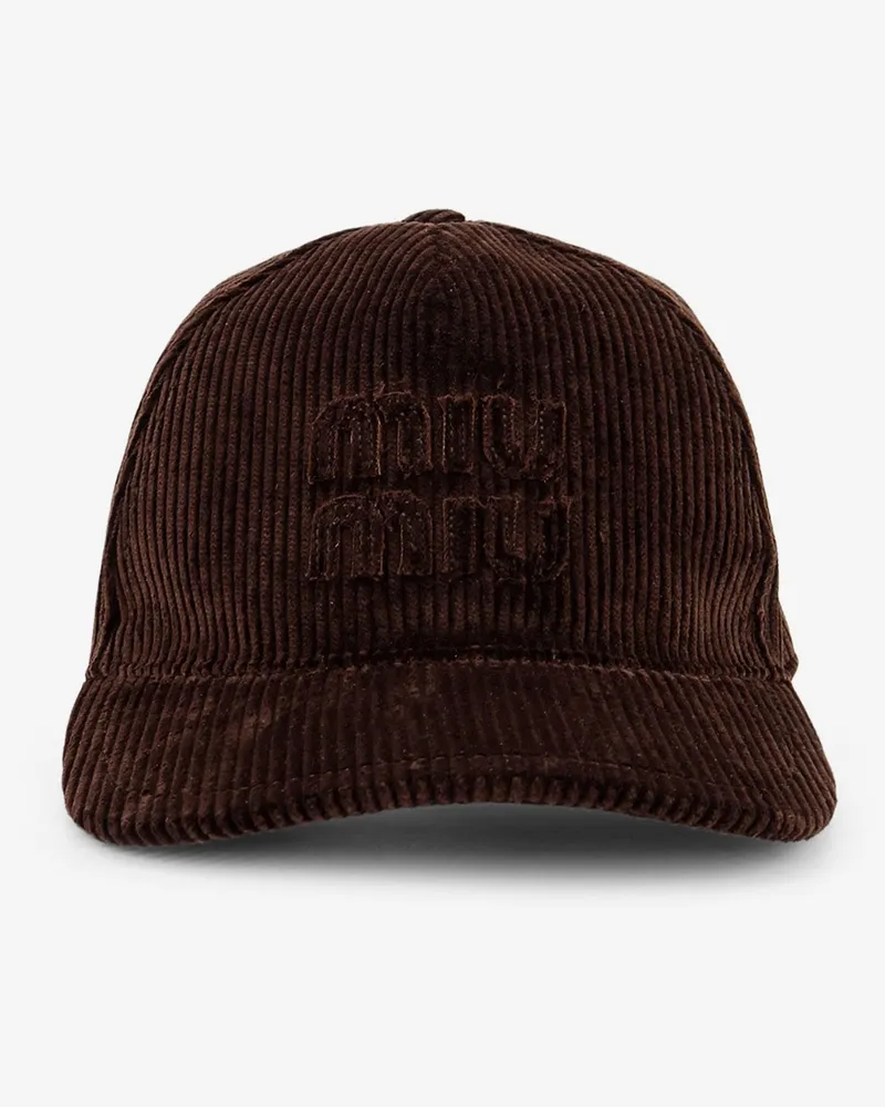 Miu Miu Corduroy baseball hat -  - gender_Woman Brown