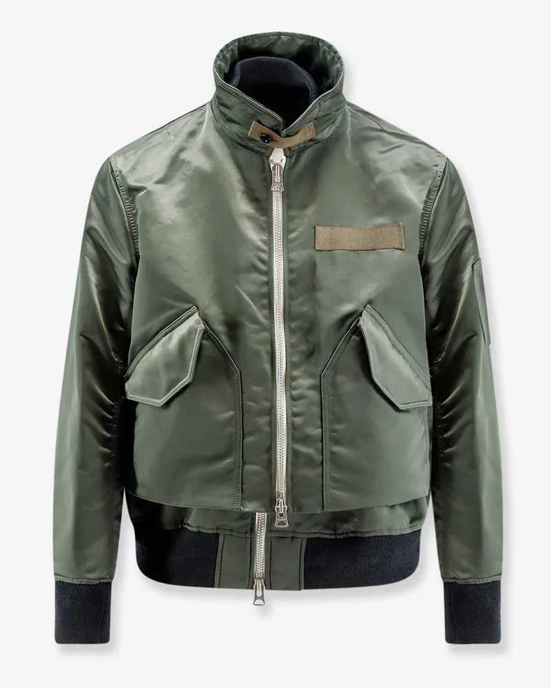 Sacai Cotton and nylon jacket -  - gender_Man Green