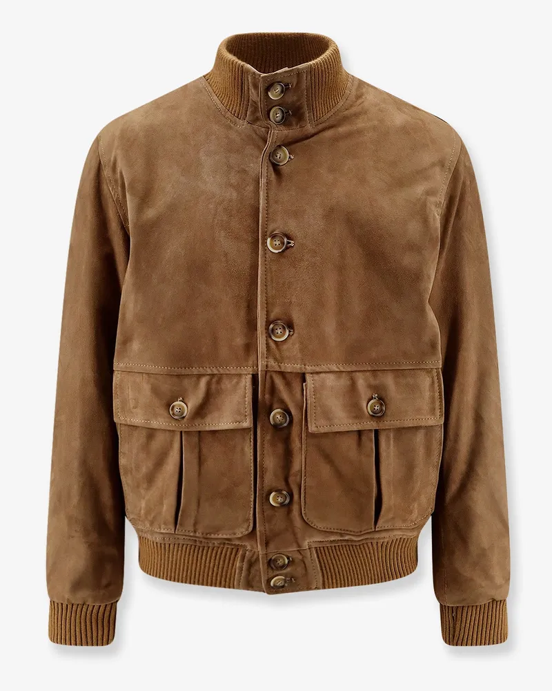 DFOUR Suede Jacket -  - gender_Man Beige
