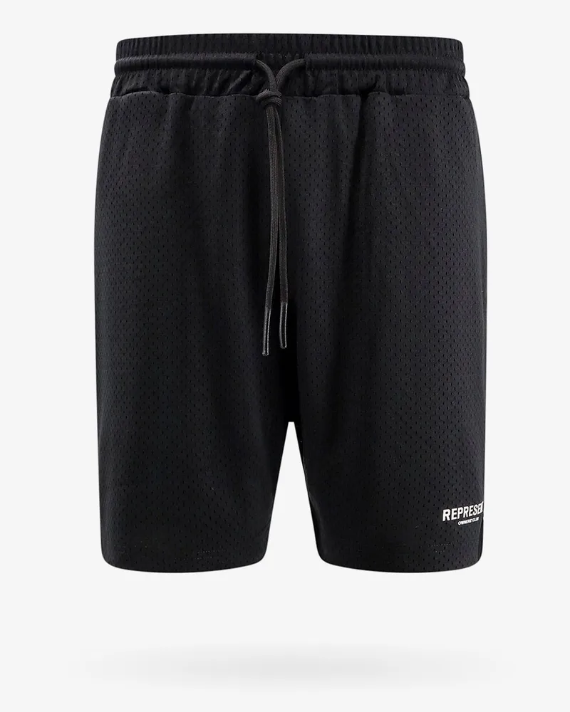 REPRESENT Nylon bermuda shorts with frontal logo print -  - gender_Man Black