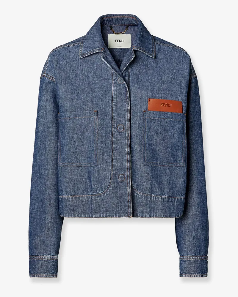 Fendi Chambray Denim Jacket -  - gender_Woman Blue