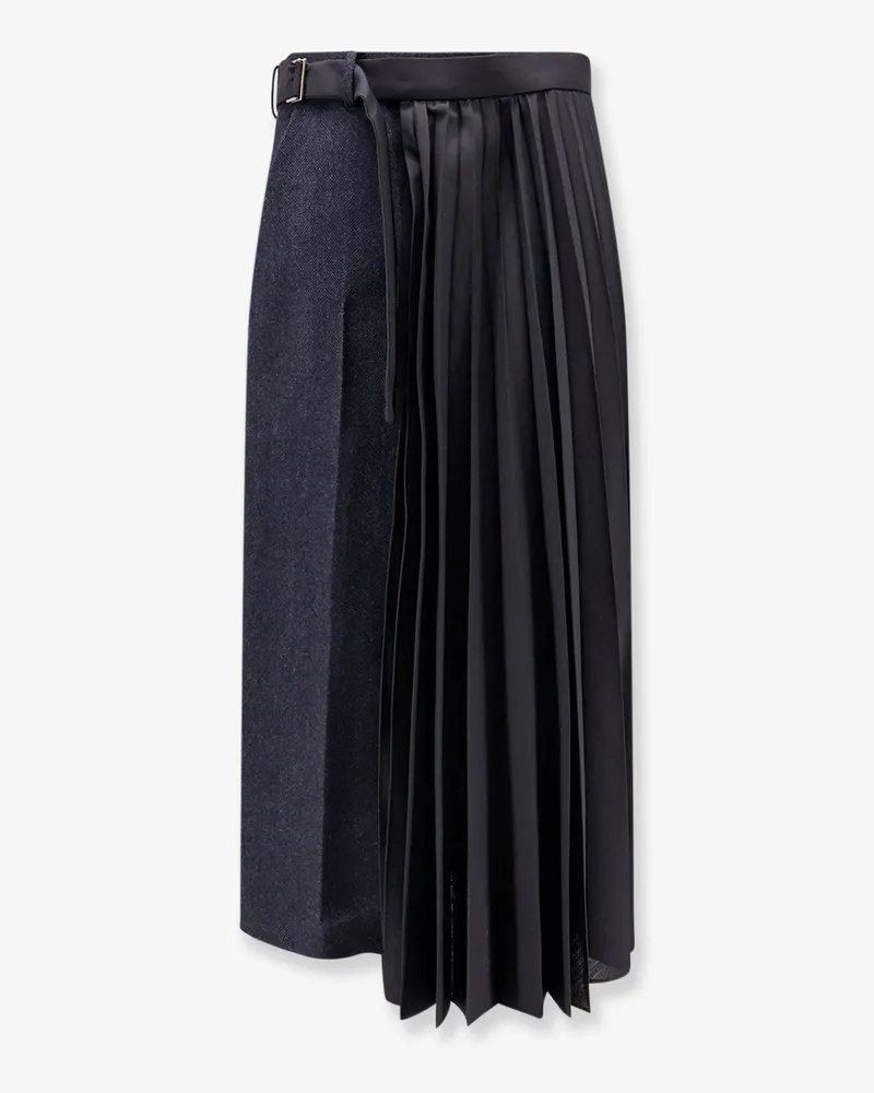 Sacai Wool skirt with pleated insert -  - gender_Woman Black