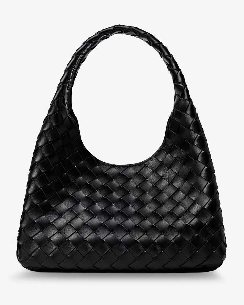 Bottega Veneta Campana leather shoulder bag with Intrecciato motif -  - gender_Woman Black
