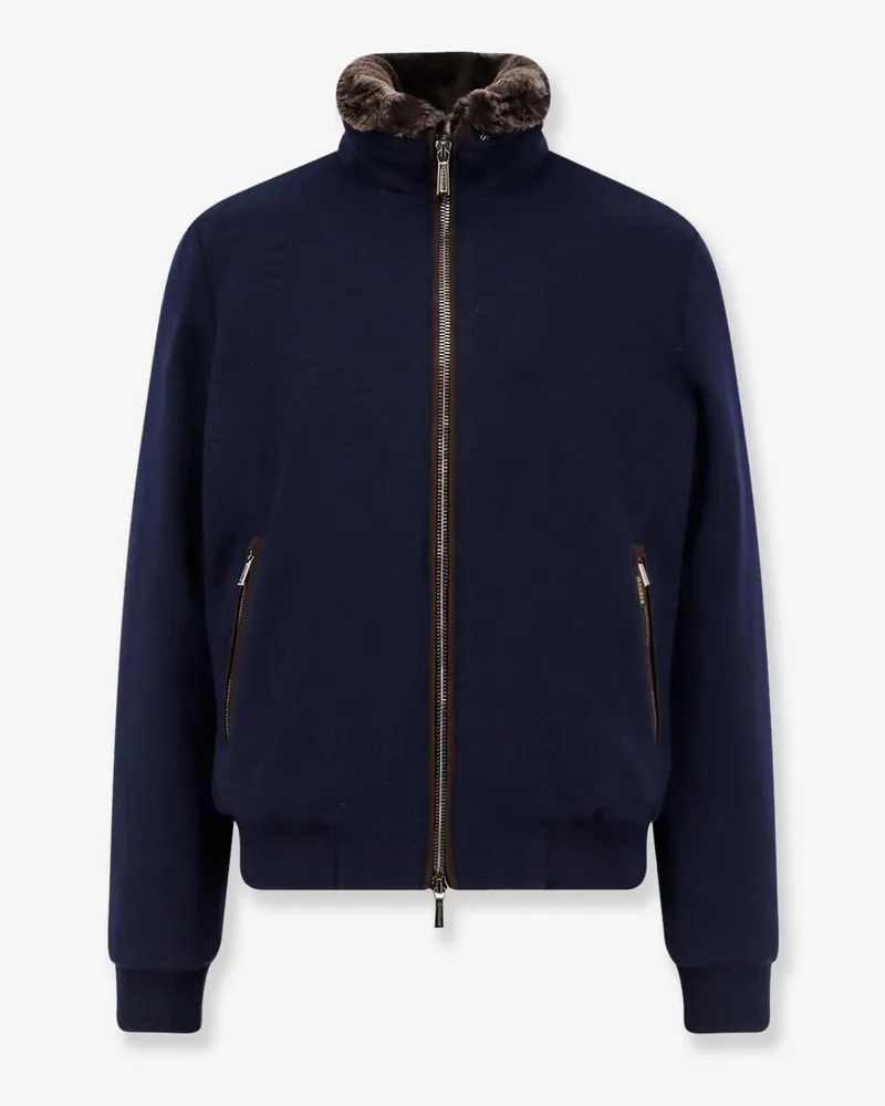 MOORER Bellati-Mrw wool and cashmere jacket with fur detail -  - gender_Man Blue