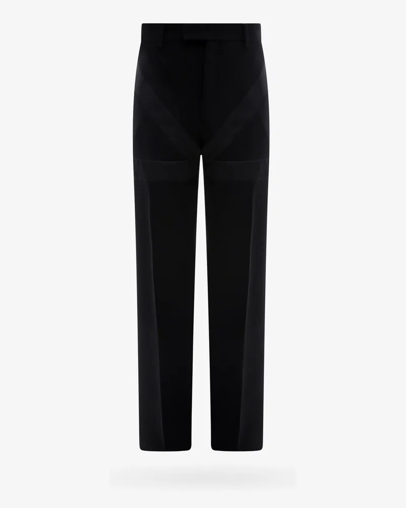 Ferragamo Virgin wool trouser with satin inserts -  - gender_Man Black