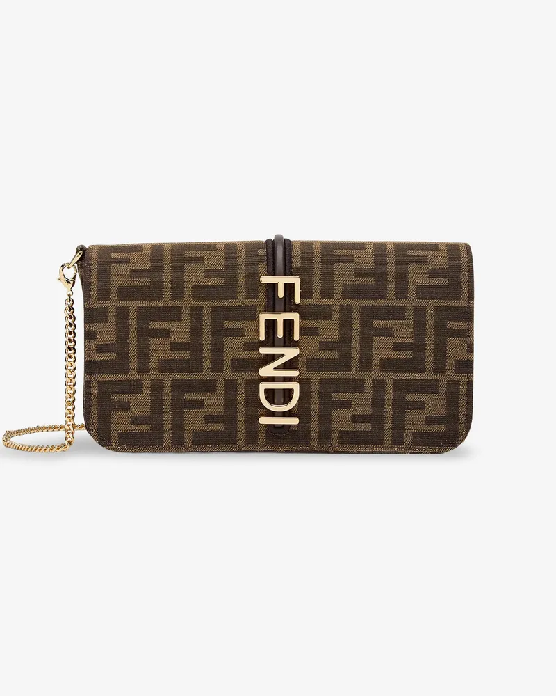 Fendi Wallet On Chain FF Jacquard Fabric wallet/bag -  - gender_Woman Brown
